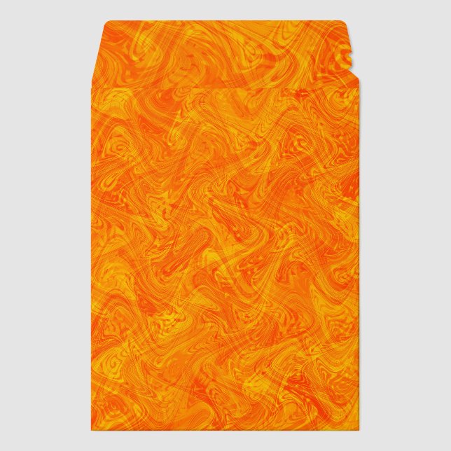 Orange Yellow Marbling Pattern Envelope Mailers (Front)