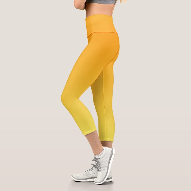Orange Yellow Ombre Capri Leggings (Left)