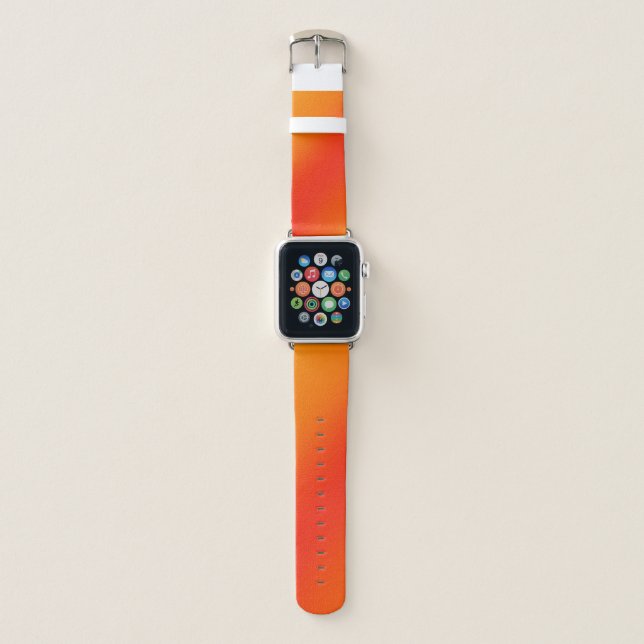 Orange Yellow Ombre Gradient Blur Abstract Design Apple Watch Band (Front)