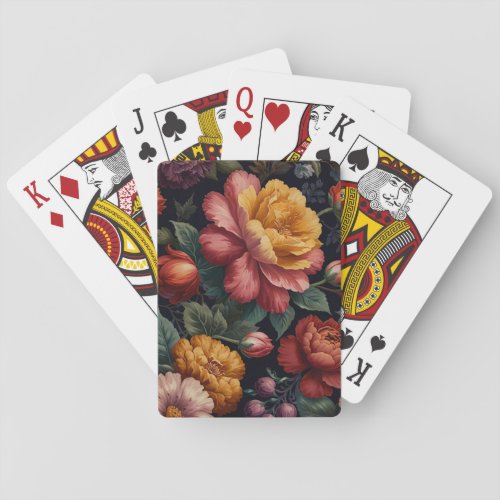 Orange  Yellow Peony Playing Cards