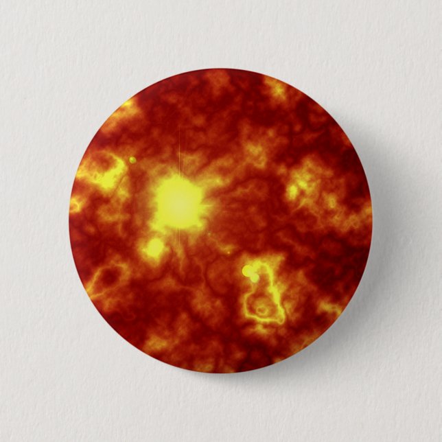 Orange & Yellow Pinback Button (Front)