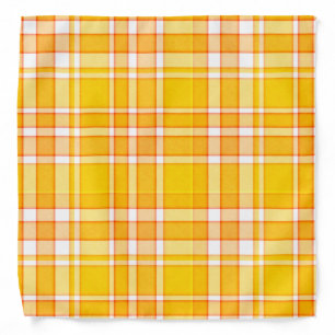 Orange Yellow Plaid Tartan Bandana