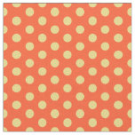 Orange Yellow Polka Dot Cotton Fabric By the Yard