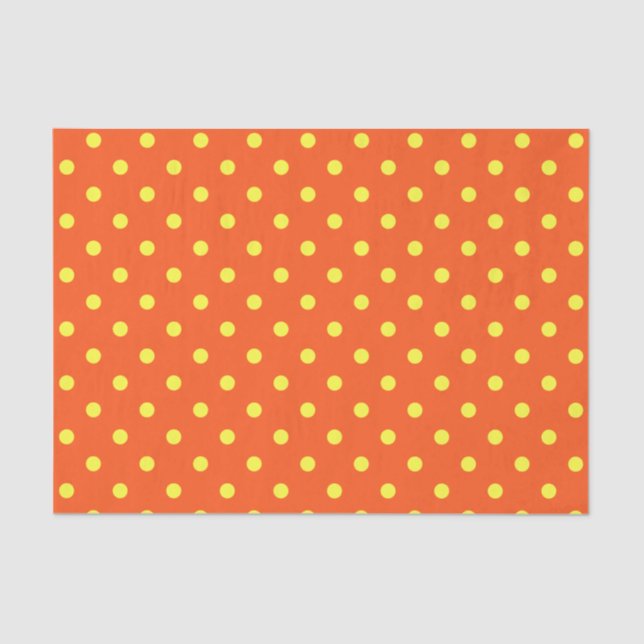 Orange & Yellow Polka Dots Tissue Paper (Front)