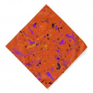 Orange, Yellow, Purple and Black Abstract Bandana