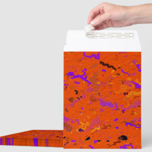 Orange, Yellow, Purple and Black Abstract Envelope Mailers