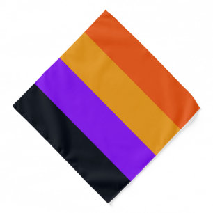 Orange, Yellow, Purple and Black Stripes Bandana