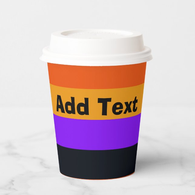 Orange, Yellow, Purple and Black Stripes Paper Cups (Left)