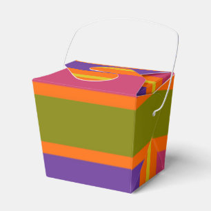 Orange, Yellow, Red, Green and Purple stripes Favor Boxes