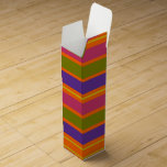 Orange, Yellow, Red, Green and Purple stripes Wine Gift Box<br><div class="desc">Orange,  Yellow,  Red,  Green and Purple stripes wine gift box

African kente cloth inspired stripes designed all occasion gift packaging.

By celeste@khoncepts.com</div>