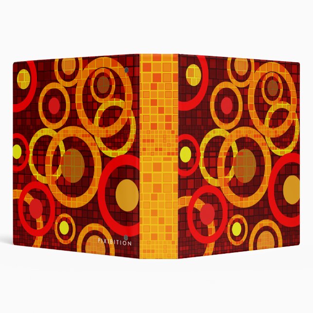 Orange Yellow Red Mosaic Circle Avery Binder (Background)