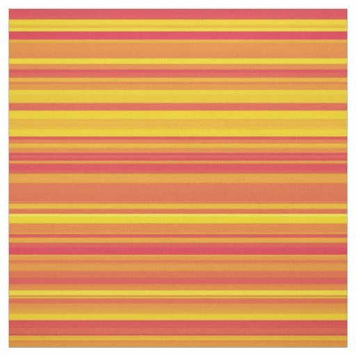 Orange Yellow Red Stripes Fabric