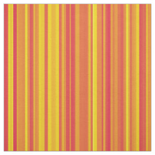 Orange Yellow Red Stripes Fabric