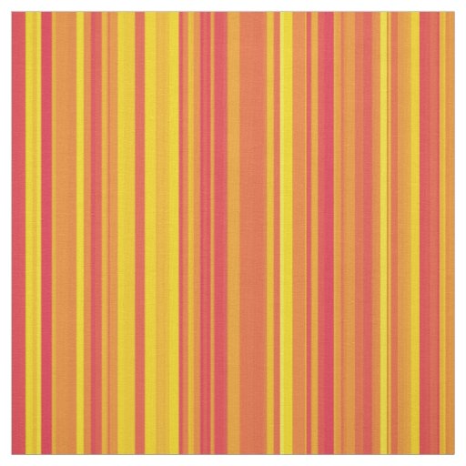 Orange Yellow Red Stripes Fabric