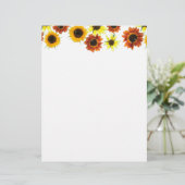 Orange Yellow Red Sunflowers Letterhead (Standing Front)