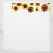Orange Yellow Red Sunflowers Letterhead (Front/Back)