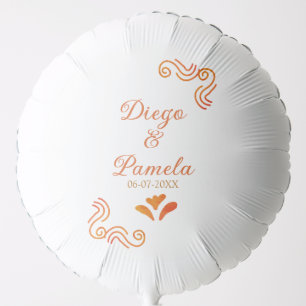 orange yellow rustic spanish wedding couple name balloon