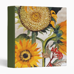 Orange Yellow Seeding Sunflower Art 3 Ring Binder