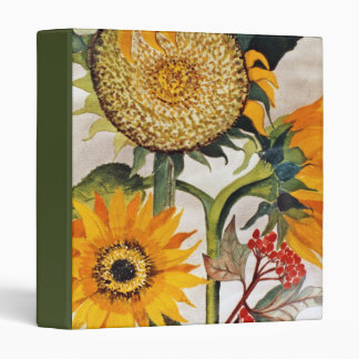 Orange Yellow Seeding Sunflower Art 3 Ring Binder
