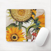 Orange Yellow Seeding Sunflower Art