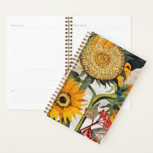 Orange Yellow Seeding Sunflower Art Planner