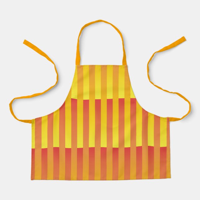 Orange Yellow Striped Pattern Apron (Front)