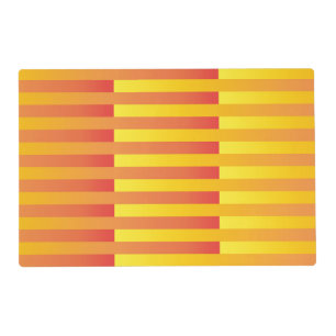 Orange Yellow Striped Pattern Laminated Placemat