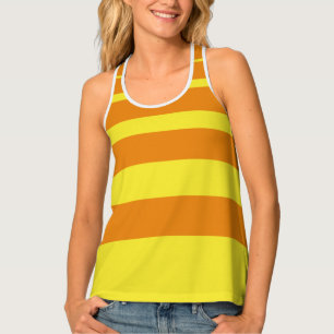 Orange Yellow Striped Vibrant Tank Top