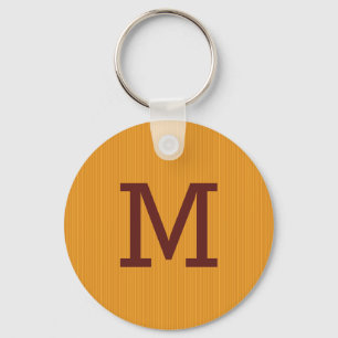 Orange / Yellow Stripes custom monogram key chain