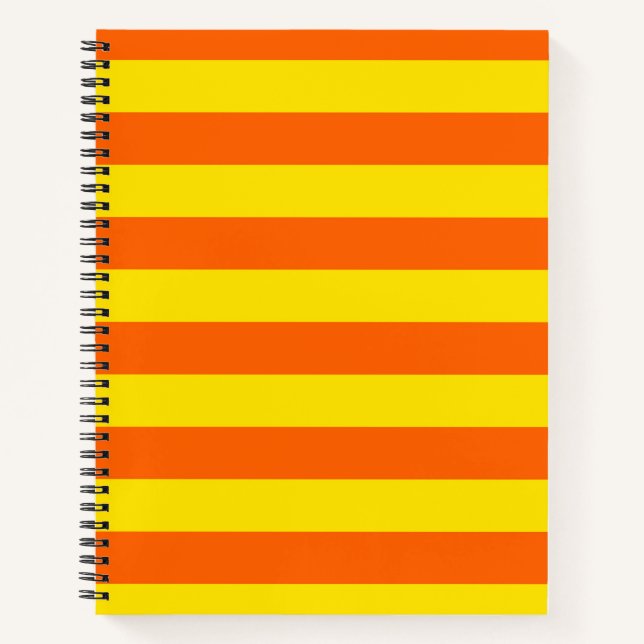 Orange Yellow Stripes Design  Notebook (Front)