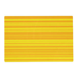 Orange Yellow Stripes Laminated Placemat