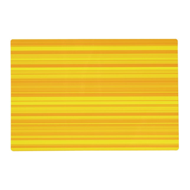 Orange Yellow Stripes Laminated Placemat (Front)