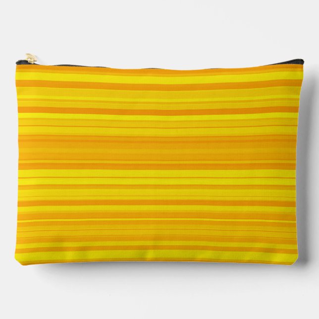 Orange Yellow Stripes Large Accessory Pouch (Front)
