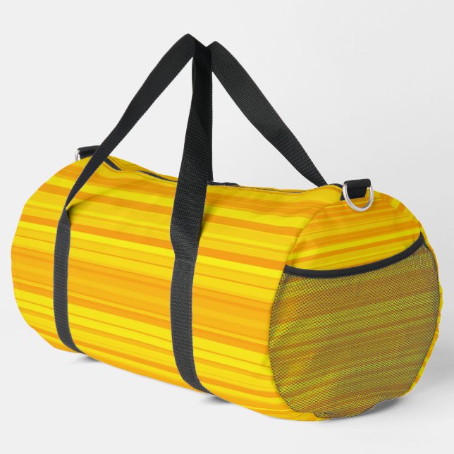 Orange Yellow Stripes Large Duffle Bag (Right Corner)
