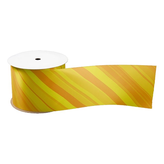 Orange Yellow Stripes Satin Ribbon (Spool)