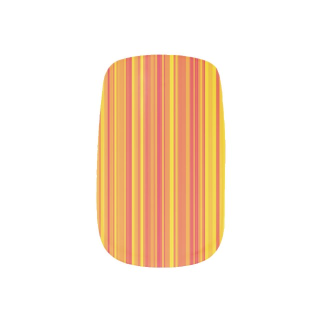 Orange Yellow Stripes Seamless Pattern Minx Nail Art (Left Thumb)