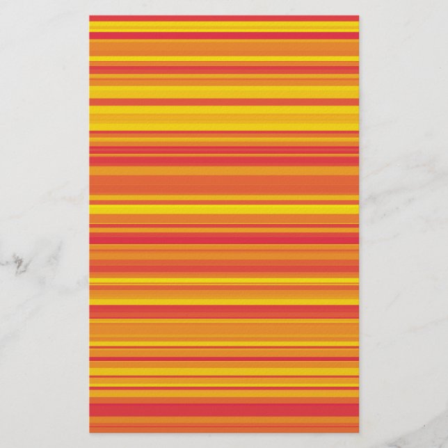 Orange Yellow Stripes Seamless Pattern Stationery (Front)