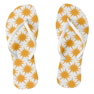 Orange Yellow Sunny Sun Flip Flops