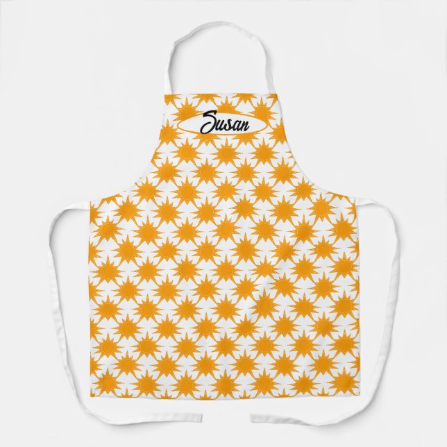 Orange Yellow Sunny Suns Apron (Front)