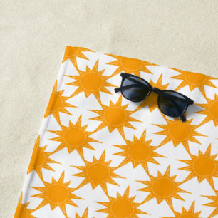 Orange Yellow Sunny Suns Beach Towel