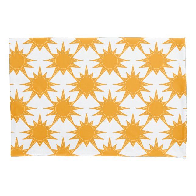 Orange Yellow Sunny Suns Pillow Case (Front-Left)