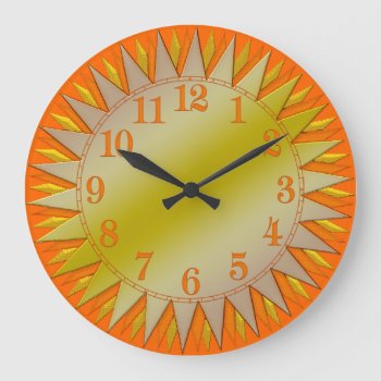 Orange Yellow Sunrise Wall Clock by sagart1952 at Zazzle