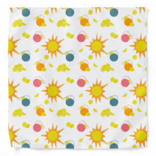 Orange Yellow Suns Lemonade Pitchers Pink Teal Bandana