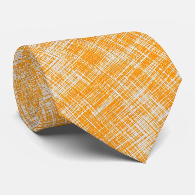 Orange Yellow Unique Pattern  Neck Tie (Rolled)