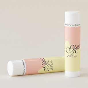 Orange yellow watercolor retro add your monogram lip balm