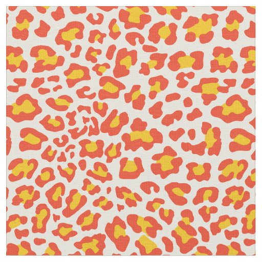 Orange, Yellow, White Leopard Fabric