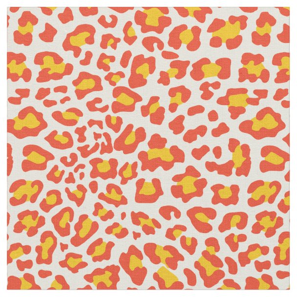 Orange Leopard Print Fabric | Zazzle.com