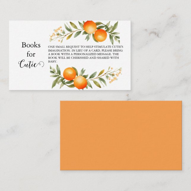 Orange You A Little Cutie Books for Baby Note Card (Front/Back)