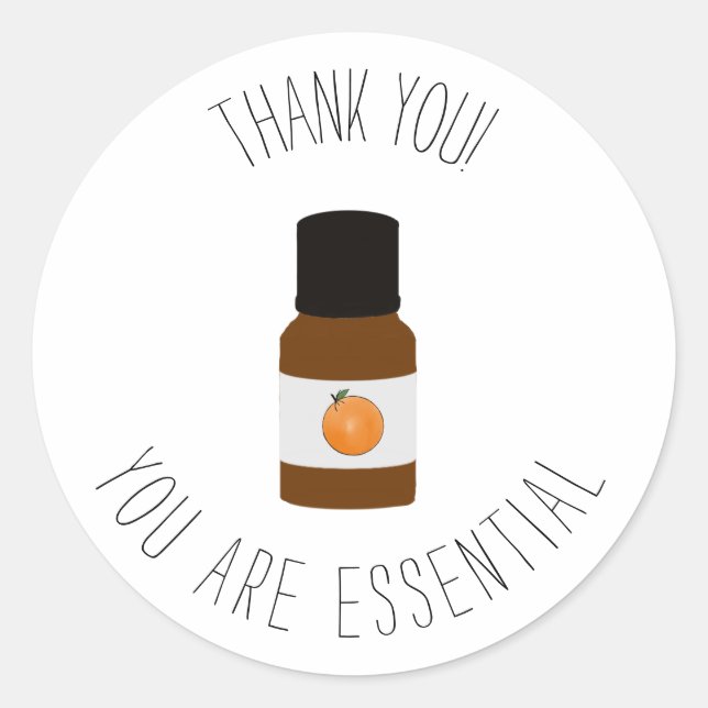 Orange You Are Essential Oil Thank You Sticker (Front)