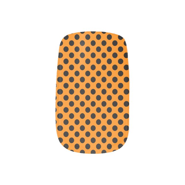Orange You Cute Polka Dot Minx Nail Art (Left Thumb)